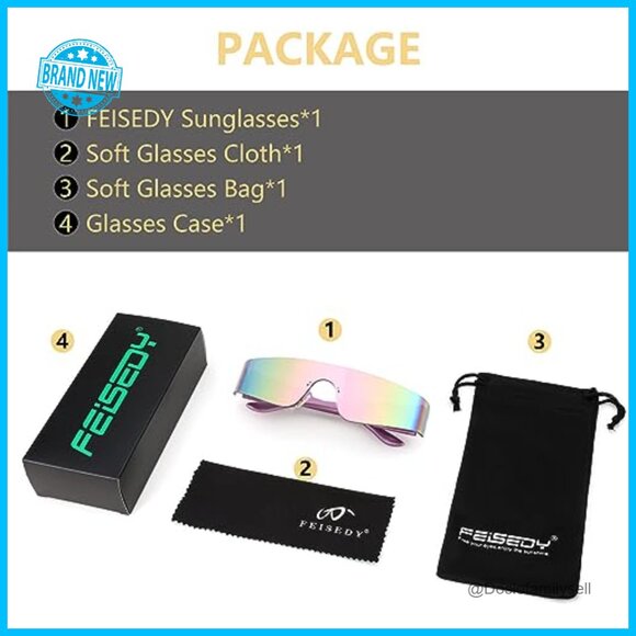 Futuristic Visor Sunglasses Rimless One Piece Goggles Punk Style Shield Frame main image 6